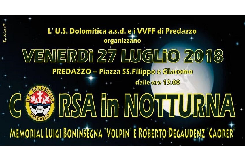 Corsa in notturna predazzo